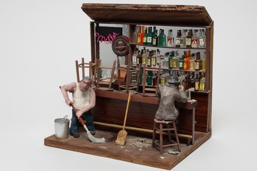 scott wilson bar scene mixed media sculpture · Auctions at Showplace · 2020-05-17 Scott Wilson comparable auction result: scott wilson bar scene mixed media sculpture