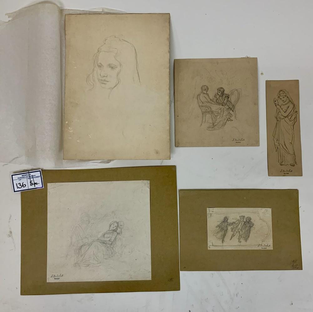Albert Louis Ulrich Hendschel comparable auction result: albert hendschel 1834 1883 5 drawings