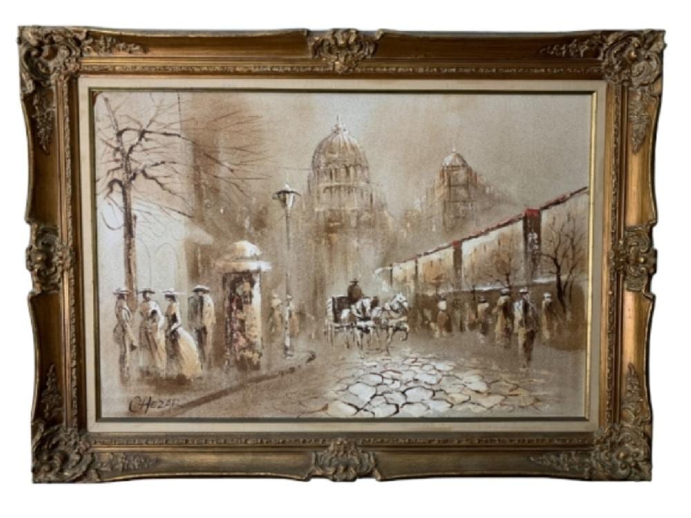 boris chezar original oil painting carriage city · DejaVu Estate Sales & Auctions · 2020-04-26 Boris Chezar comparable auction result: boris chezar original oil painting carriage city