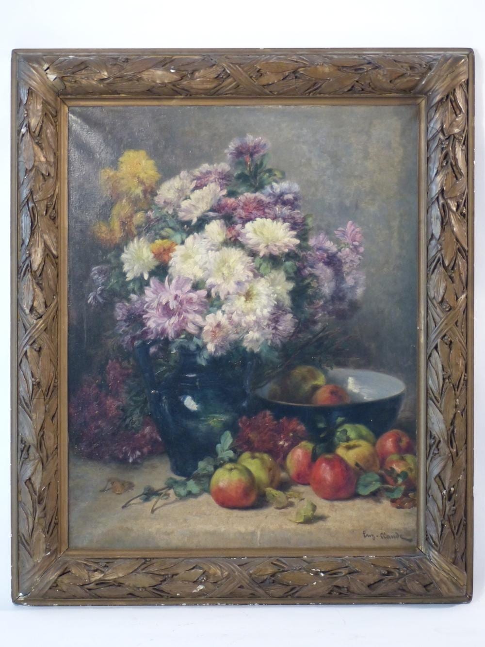 Eugène Claude comparable auction result: eug ne claude 1841 1910 nature morte aux fleurs huile sur toile sign en bas droite dimension