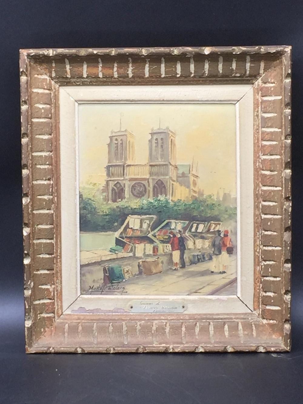 Marcel Catelein comparable auction result: marcel catelein 1907 1972 les bouquins de notre dame huile sur toile sign en bas gauche 27 x