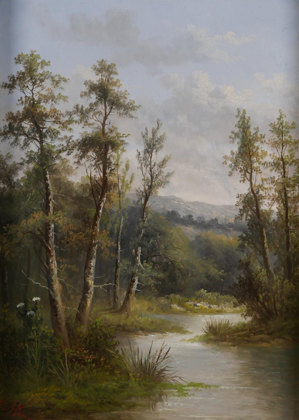 Ada Stone comparable auction result: ada stone landscape oil on canvas