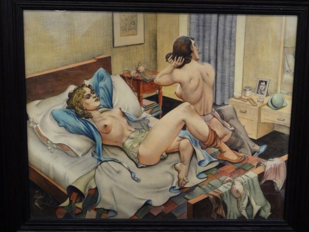 Leo Nowak comparable auction result: leo nowak american 1907 2001 lithograph semi nude framed