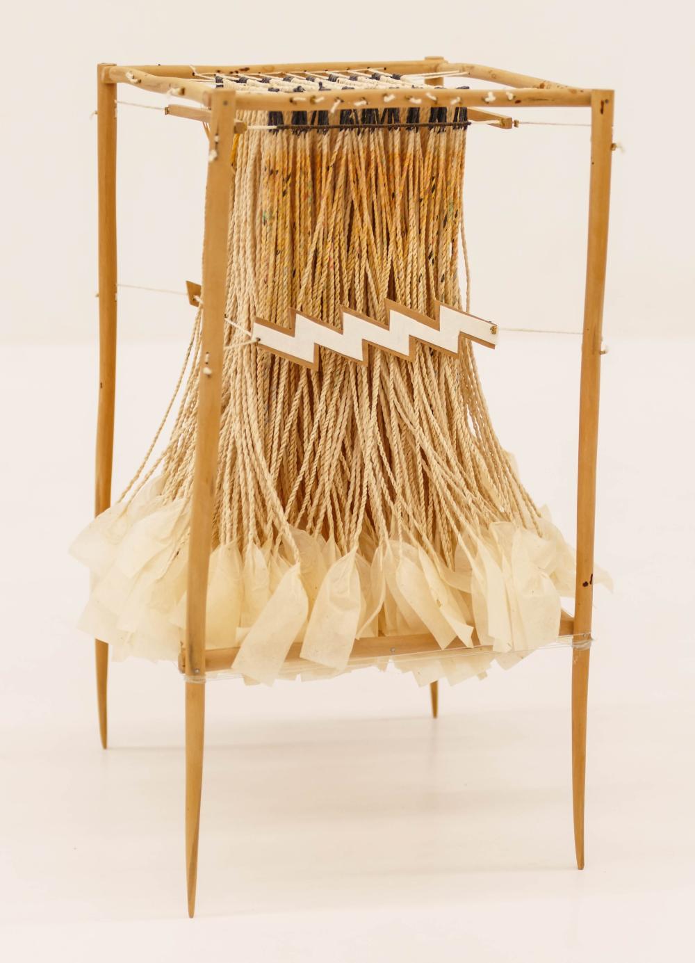 Dominic Di Mare comparable auction result: dominic di mare b 1932 california white rune bundle 1980 fiber art 8 x5 5