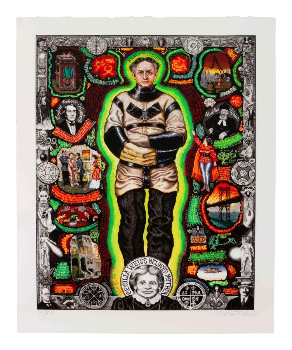 Joe Coleman comparable auction result: joe coleman american b 1955 houdini