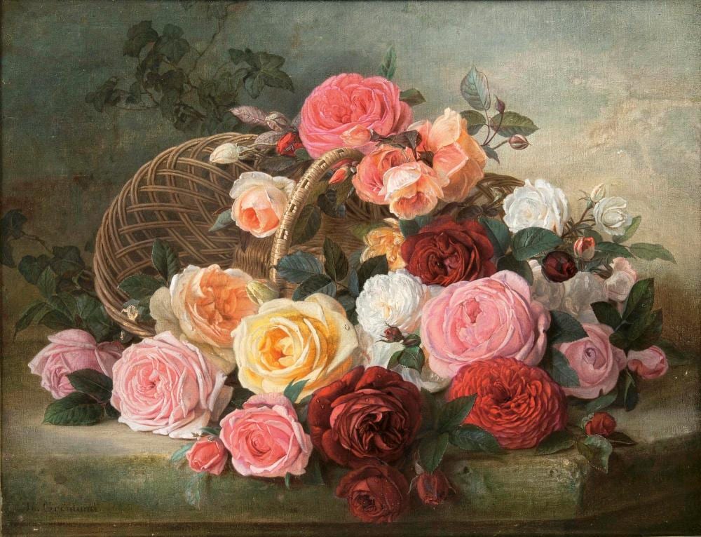 Theude Grönland comparable auction result: theude gr nland altona 1817 berlin 1876 a basket of roses