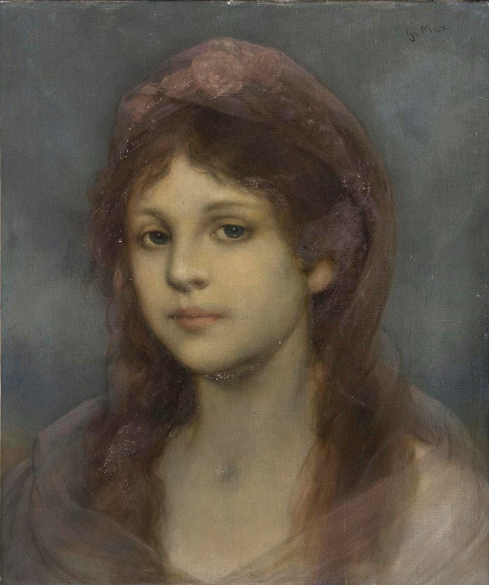 Gabriel von Max (Prag 1840 - München 1915). Portrait of a young Lady. sold by Auktionshaus Stahl, lot 109 — auction record photograph