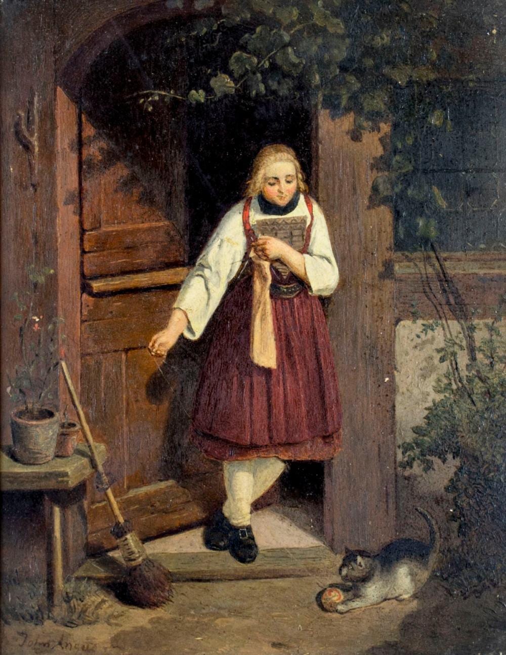 John (1821) Angus comparable auction result: john angus flemish 1821 1874 oil painting antique