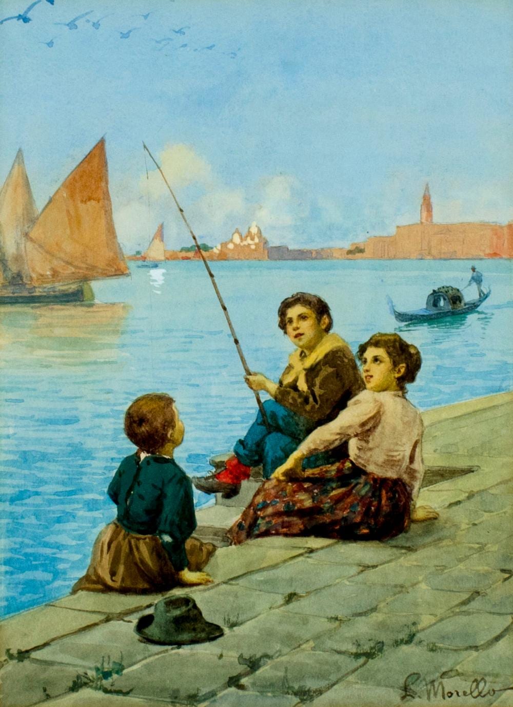 Leonardo Morello comparable auction result: leonardo morello italy 19 20c watercolor on paper