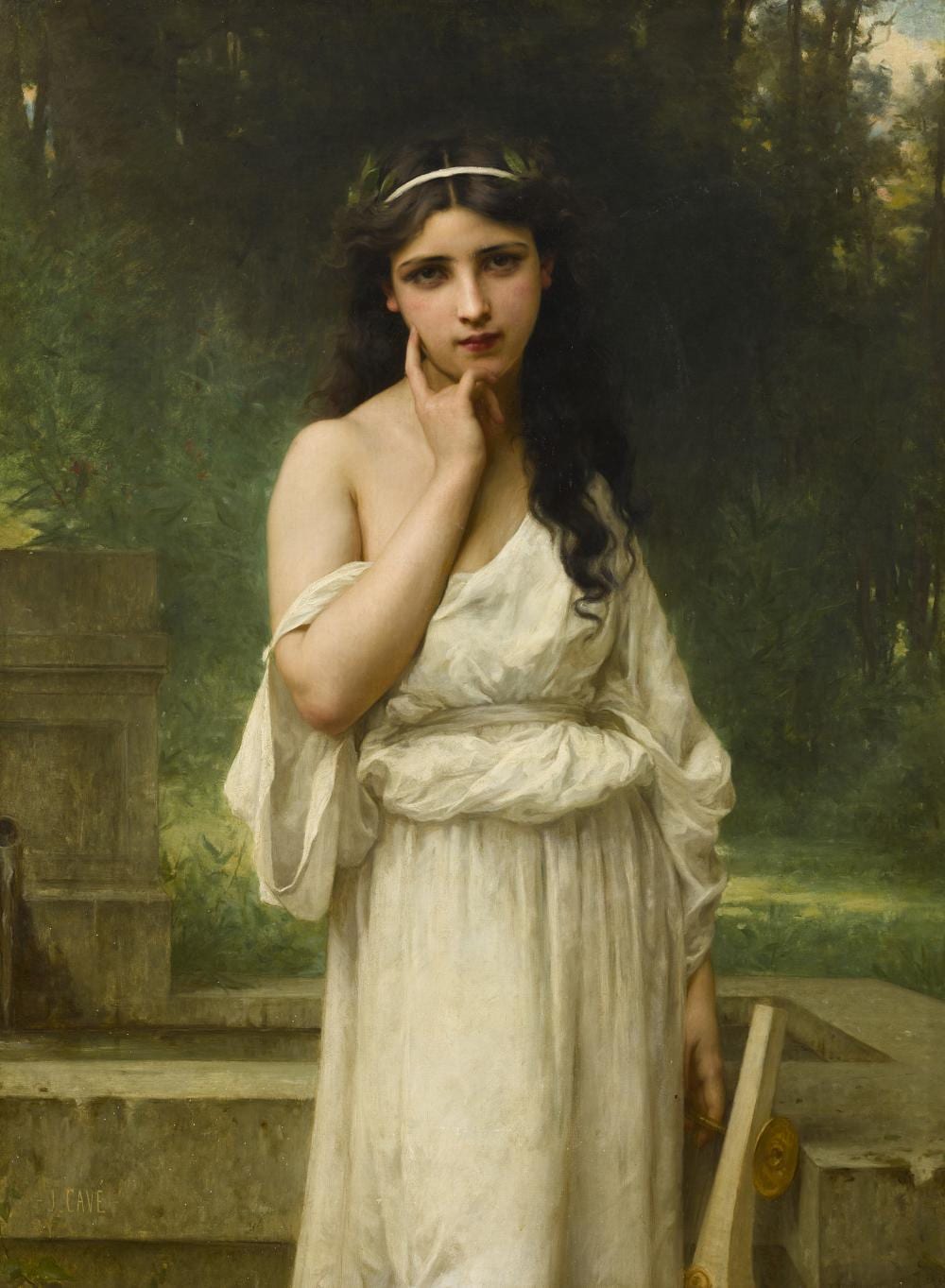 Jules Cyrille Cavé comparable auction result: jules cyrille cav french 1859 1940 meditation 47 1 2 x 35 1 4in 120 7 x 89 5cm
