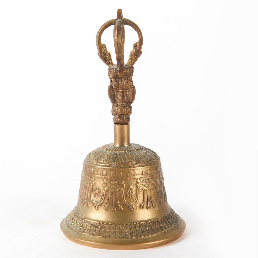 VINTAGE TIBETAN BRASS HAND BELL sold by Lion and Unicorn, lot 72A — auction record photograph