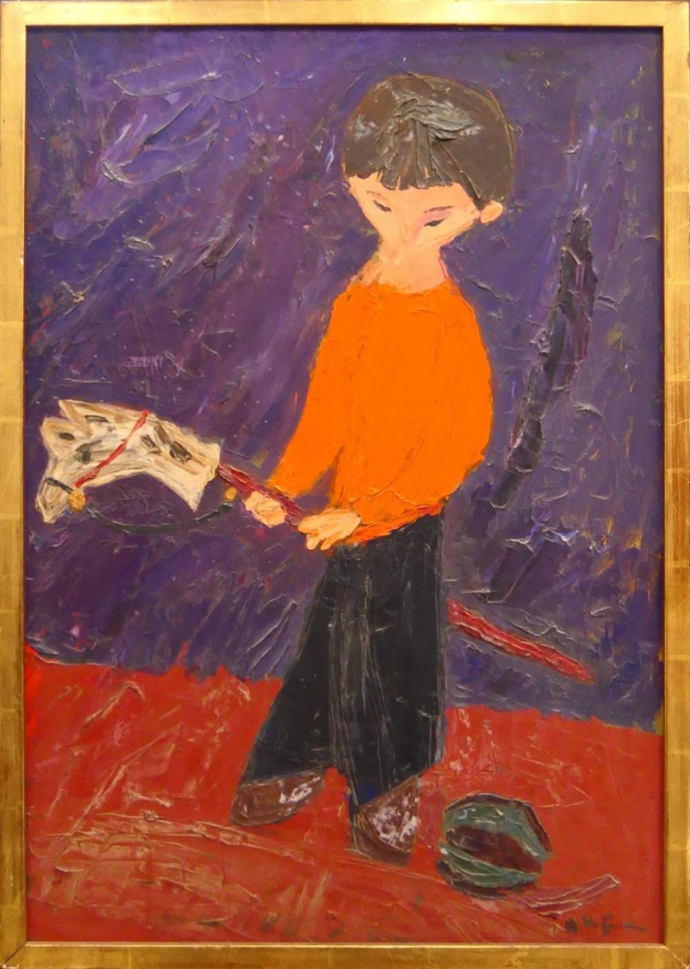 Herbert Katzman comparable auction result: herbert katzman usa 1923 2004 oil board of boy