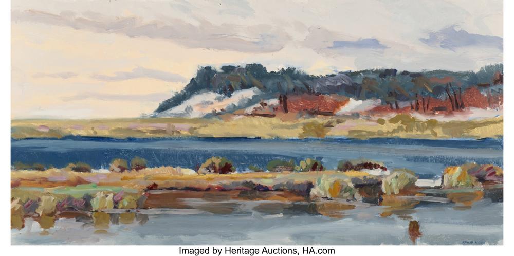 Philip Koch comparable auction result: philip koch american b 1948 cape cod morning 1985 oil on masonite 13 x 25 7