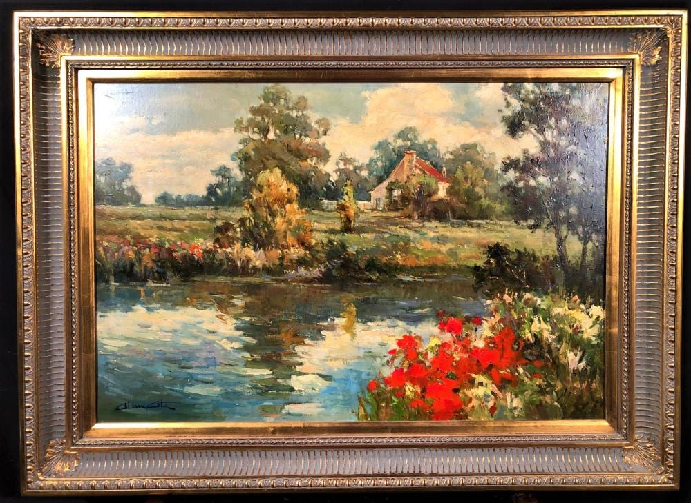 Alan Cote comparable auction result: alan cote 1937 present original oil on canvas landscape signed and framed measures 44in x 33in x 2in
