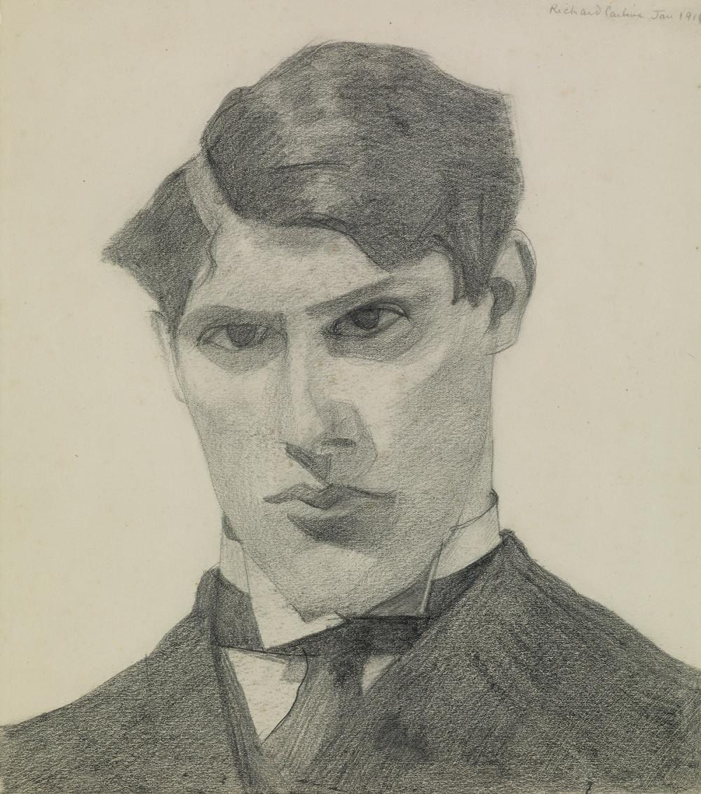 Richard Carline comparable auction result: richard carline oxford 1896 1980 london portrait of a young man self portrait