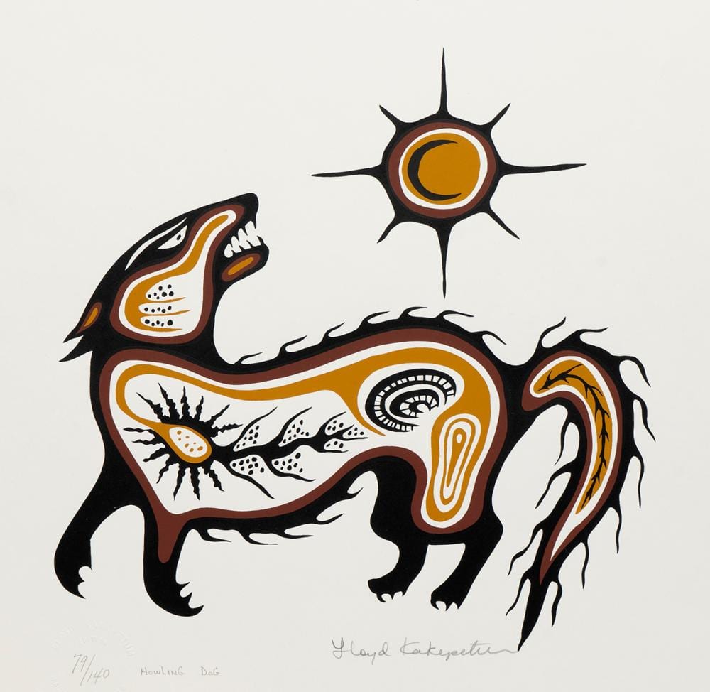 Lloyd Kakepetum comparable auction result: lloyd kakepetum howling dog