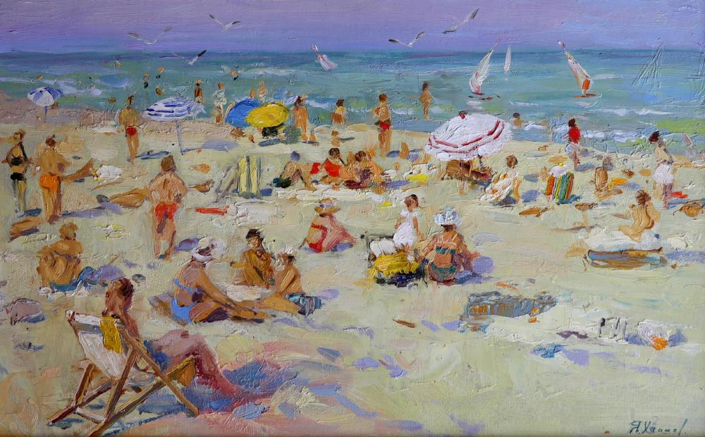 yakov markovich khaimov 1914 1991 russian beach a beach scene with numerous figures oil on board 12 x 19 · John Nicholson's Fine Art Auctioneers & Valuers · 2020-05-13 Iakov Khaimov comparable auction result: yakov markovich khaimov 1914 1991 russian beach a beach scene with numerous figures oil on board 12 x 19