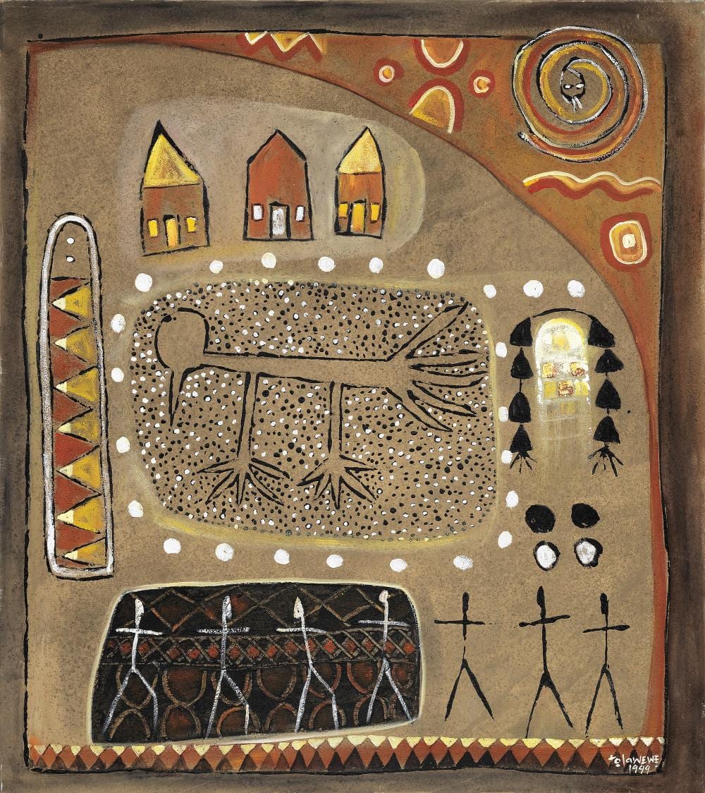 Tola Wewe comparable auction result: tola wewe nigerian born 1959 definitions unframed