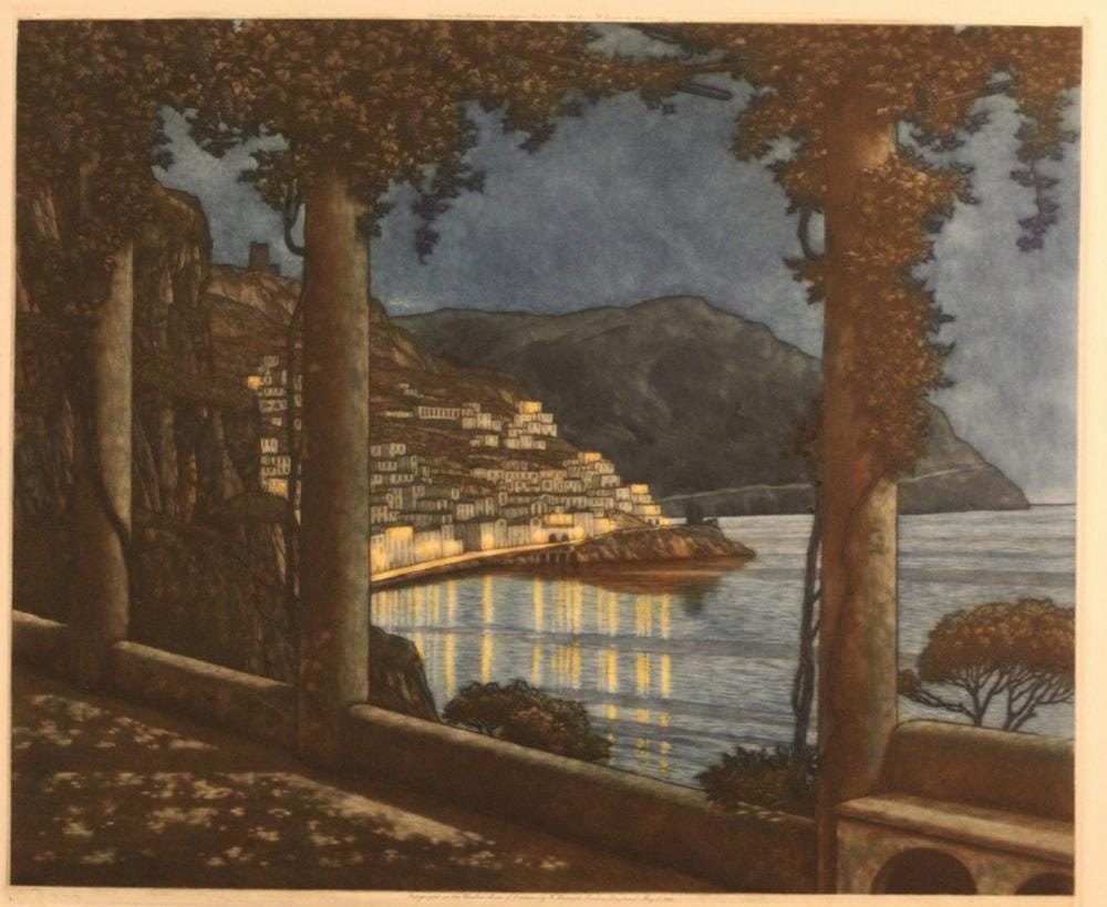 Frederick Marriott comparable auction result: frederick marriott 1860 1941 colored etching