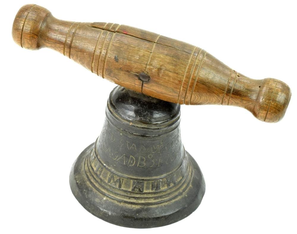 Rare Early Antique School/Church Spanish Colonial Bell sold by Sofe Design Auctions, lot 21 — auction record photograph