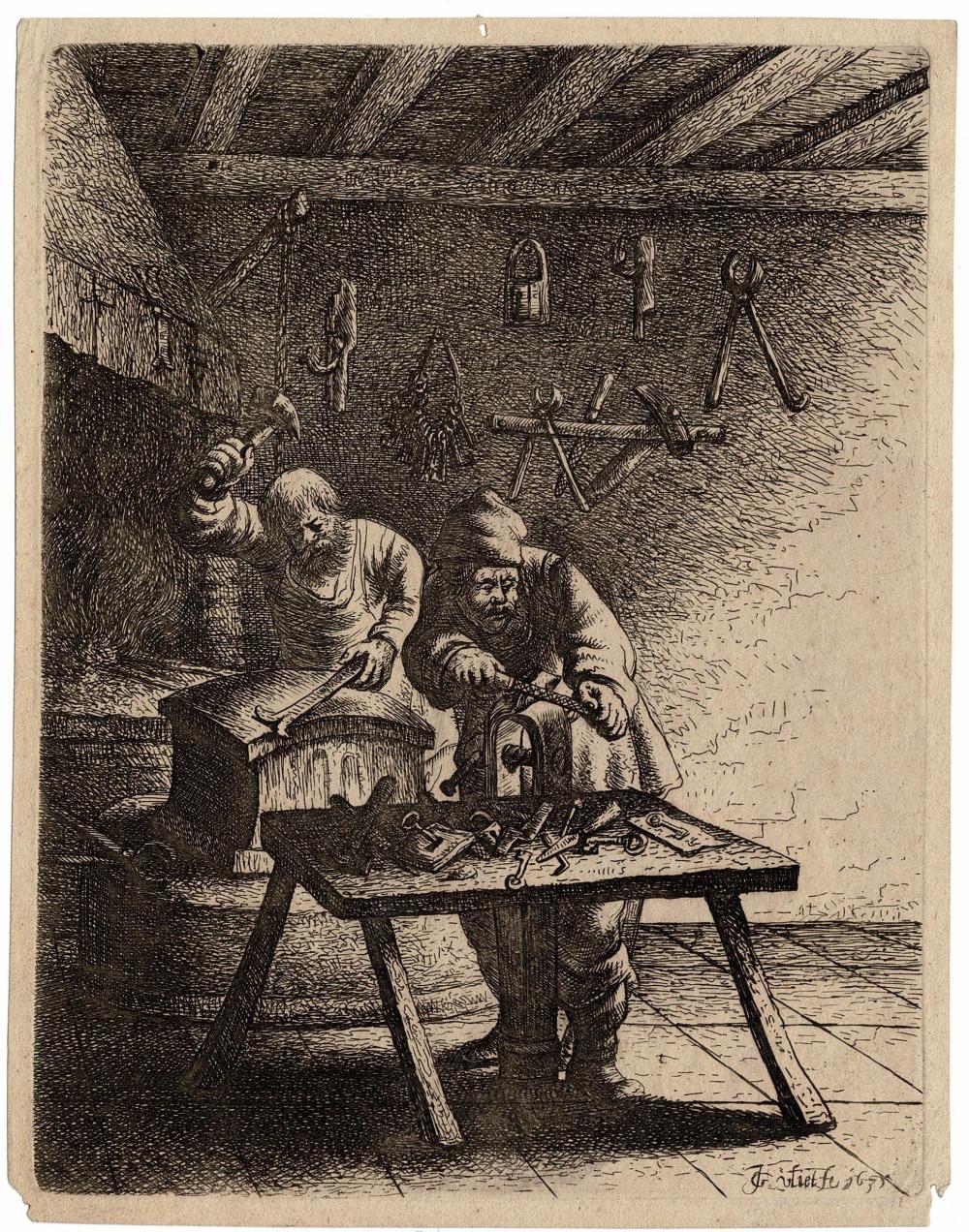 Jan Georg van Vliet comparable auction result: jan georg van vliet friend etcher of rembrandt etching locksmiths