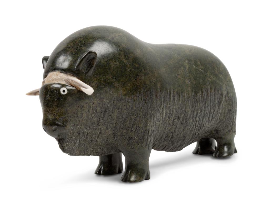 Nuveeya Ipellie comparable auction result: nuveeya ipellie inuit 1920 2019 soapstone sculpture muskox