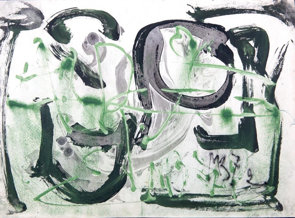 Evgeny Mikhnov-Voitenko comparable auction result: evgeny mikhnov voitenko russian ukrainian 1932 1988 composition in green 1972 watercolor drawing