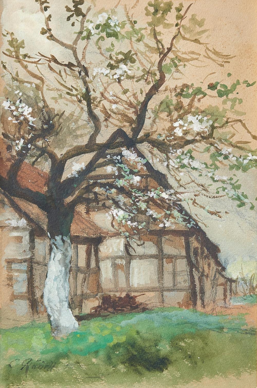 Carl Rüdell comparable auction result: carl r dell 1855 1939 fachwerkhaus