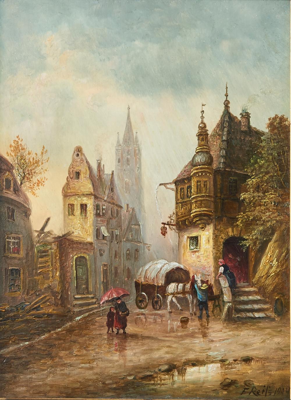Fritz Reiss comparable auction result: fritz reiss 1857 1916 dorfszene