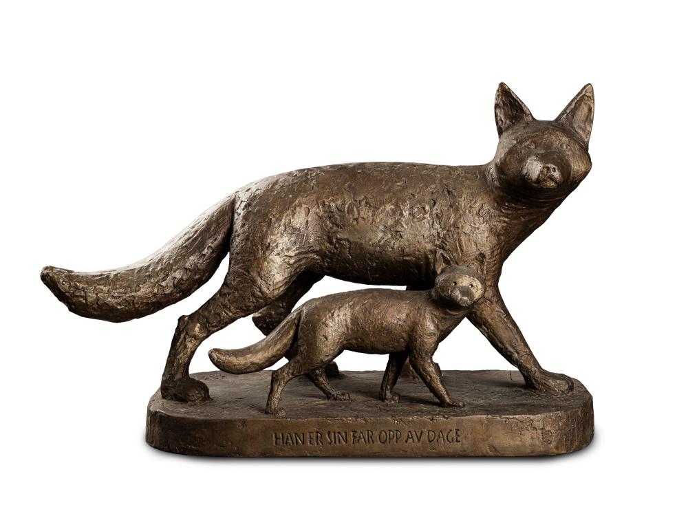 Skule Waksvik comparable auction result: skule waksvik 1927 2018 fox with puppy 2014