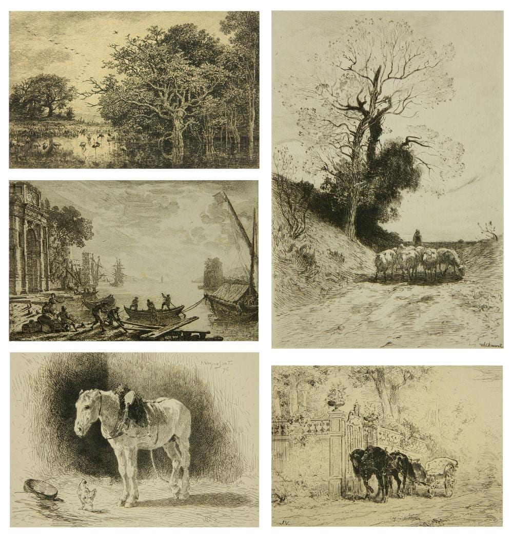 Théophile Chauvel comparable auction result: 5 french prints