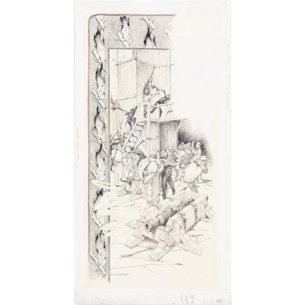 Luc Olivier Merson comparable auction result: luc olivier merson paris 1846 1920 project of illustration