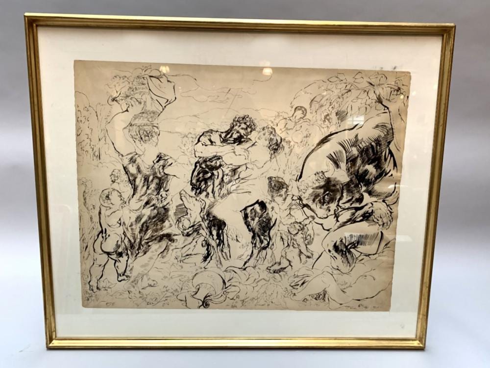 Maurice Mazo comparable auction result: maurice mazo 1901 1989 l enl vement d europe encre noire sur papier sign maurice mazo et dat 1944 en bas droite 50 5 x 65 5 cm