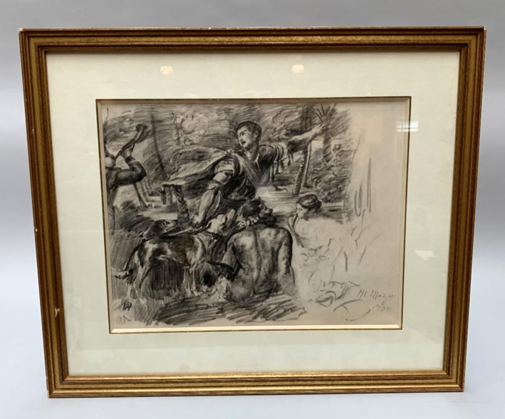 Maurice Mazo comparable auction result: maurice mazo 1901 1989 sc ne antique fusain sur papier sign m mazo et dat 1930 en bas droite 30 5 x 39 cm