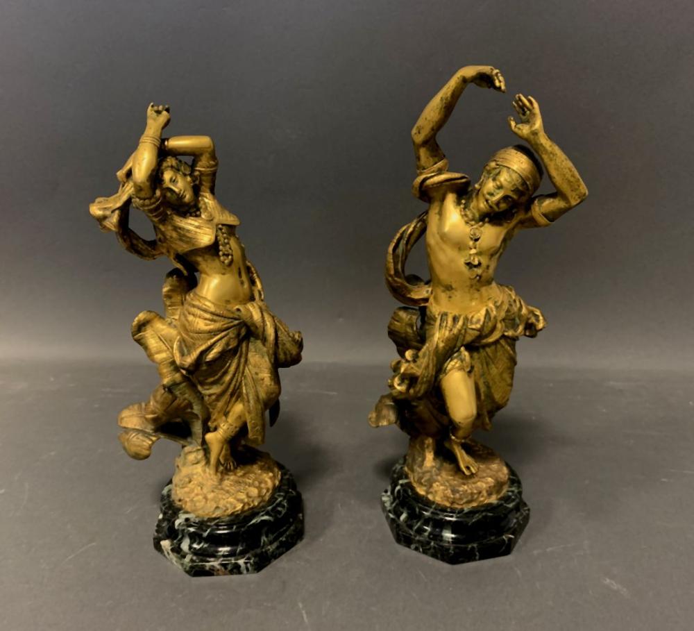 François-Théodore Devaulx comparable auction result: fran ois th odore devaulx 1802 1870 couple de danseurs bronze cisel et dor socle en marbre vert portor sign sur la terrasse h 35 cm