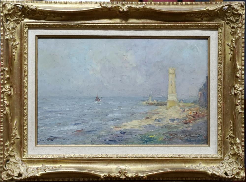 Maurice Vaumousse comparable auction result: maurice vaumousse 1876 1961 l ancien phare de honfleur huile sur panneau sign e en bas droite 30 cm x 50 cm