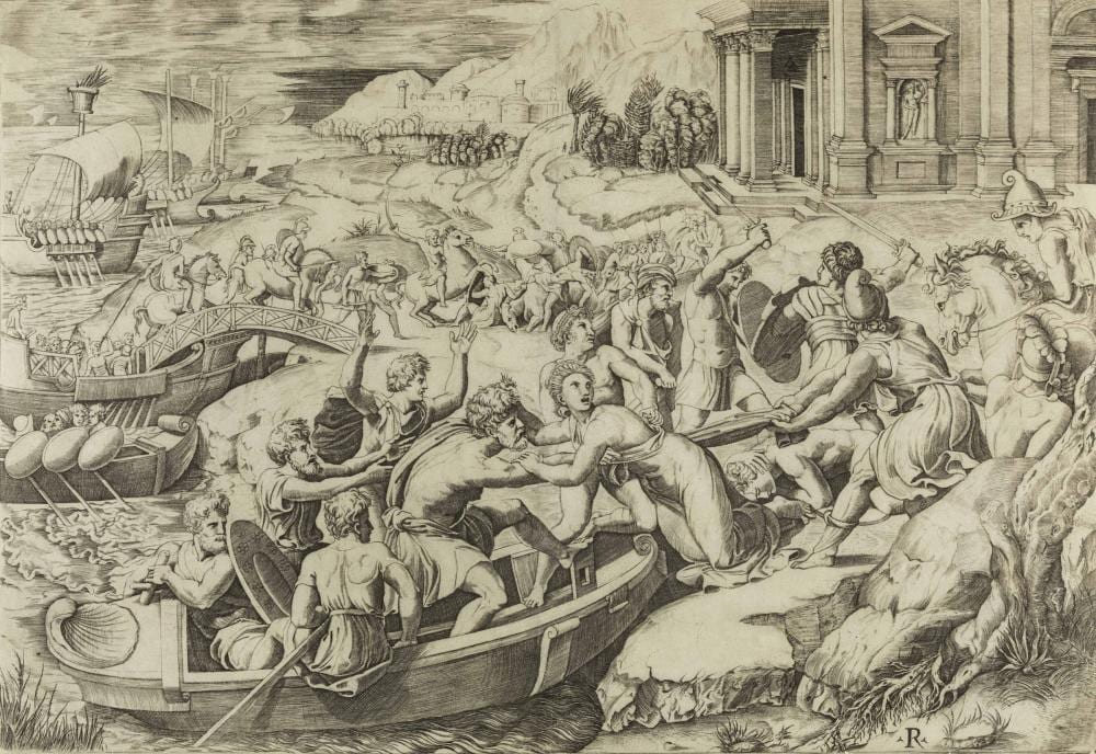 Marco Dente comparable auction result: marco dente ravenna 1493 roma 1527 il rapimento di elena