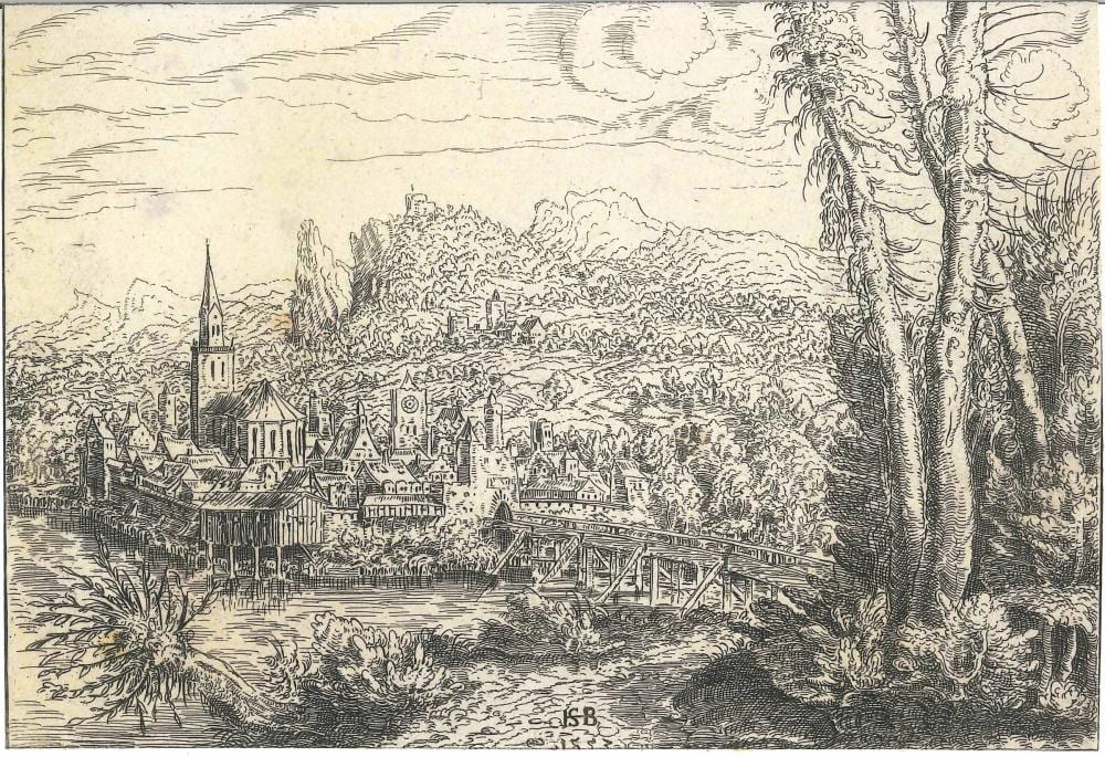 Hanns Sebald Lautensack comparable auction result: hans sebald lautensack norimberga 1524 ca vienna 1563 veduta d una piccola citt ai bordi d un fiume