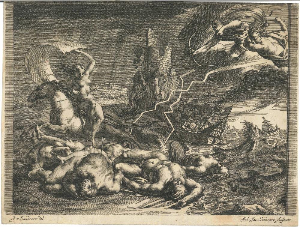 Joachim von Sandrart comparable auction result: joachim von sandrart francoforte sul meno 1606 norimberga 1688 combattimento di amazzoni