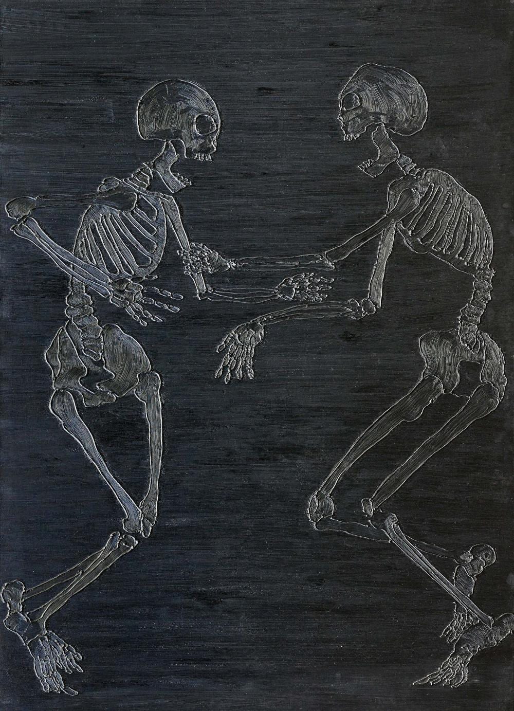 Sven Drühl comparable auction result: sven dr hl totentanz i dancing skeletons