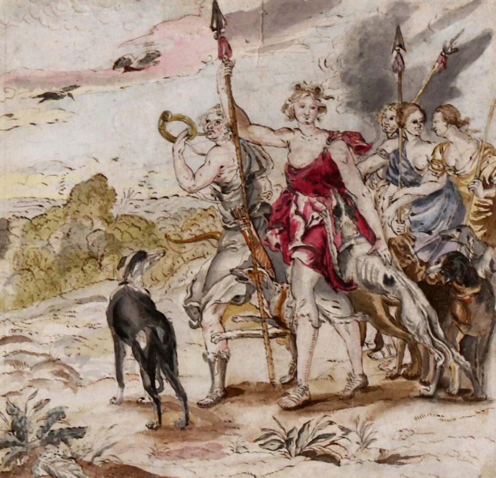 Abraham Hondius comparable auction result: abraham hondius 1625 1691 diana with hunters