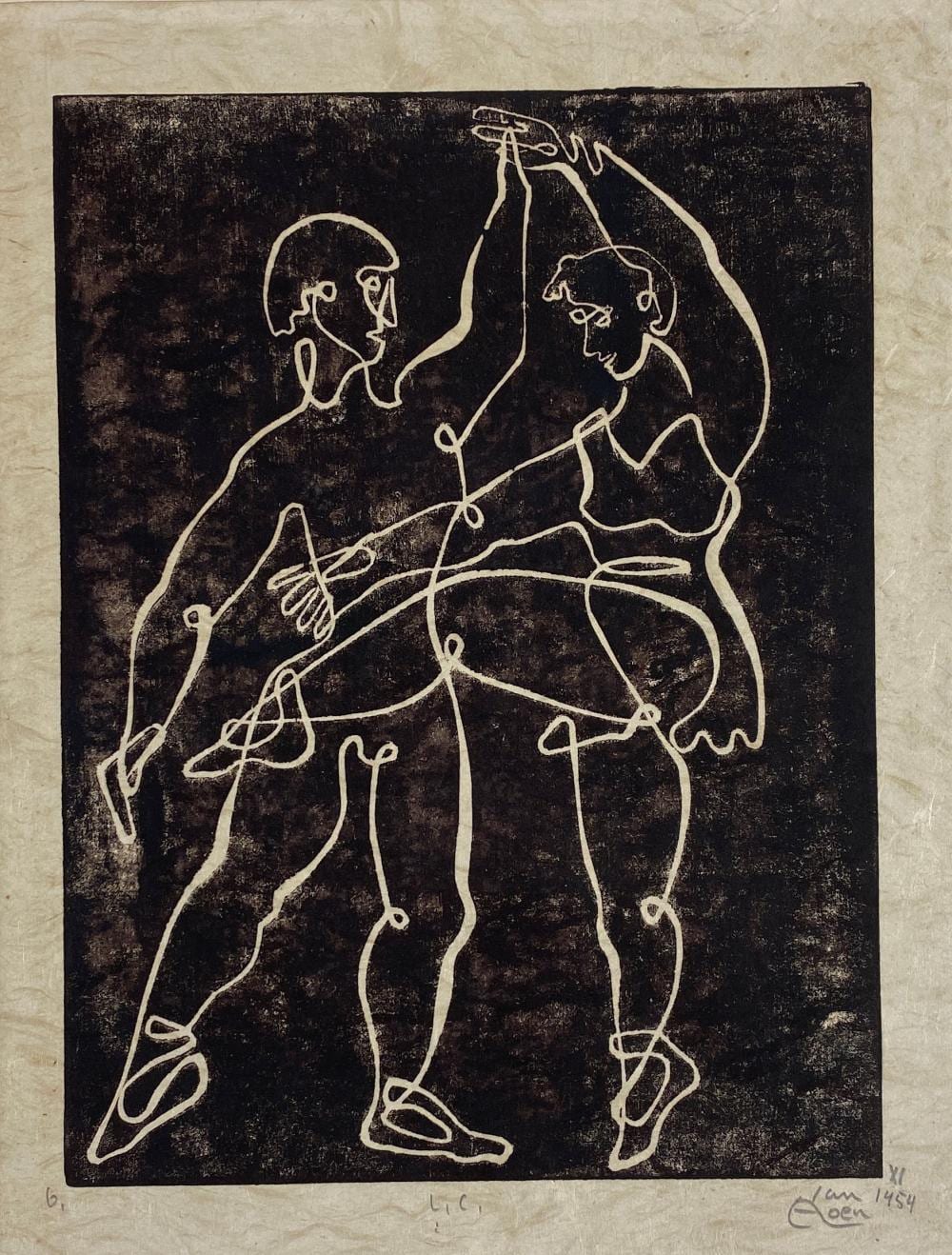 Alfred Van Loen comparable auction result: alfred van loen german 1924 1993 linocut