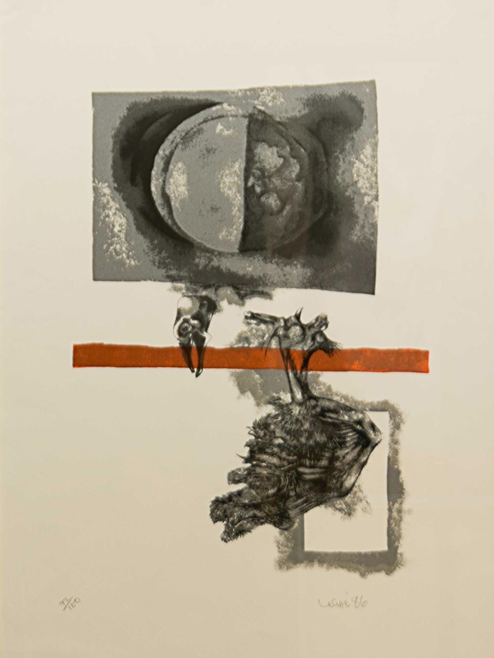 Ezrom Legae comparable auction result: ezrom legae sa 1938 1999 lithograph abstract egg bird signed dated 86 numbered 92 100 in pencil 75 x 55 sheet size