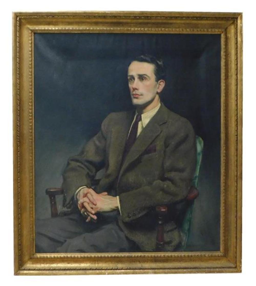 Sidney Dickinson comparable auction result: sidney dickinson american 1890 1980 oil on canvas portrait of miss wright s son hamilton wright as a young man depicts se