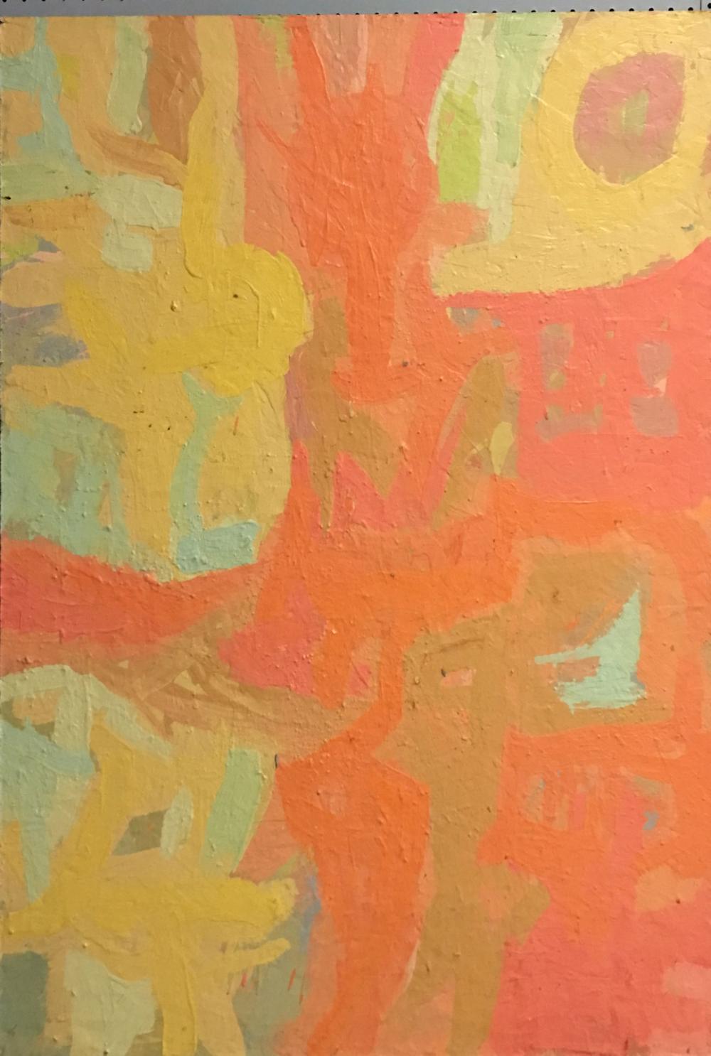 Fred Lyman comparable auction result: fred lyman oil on board abstract