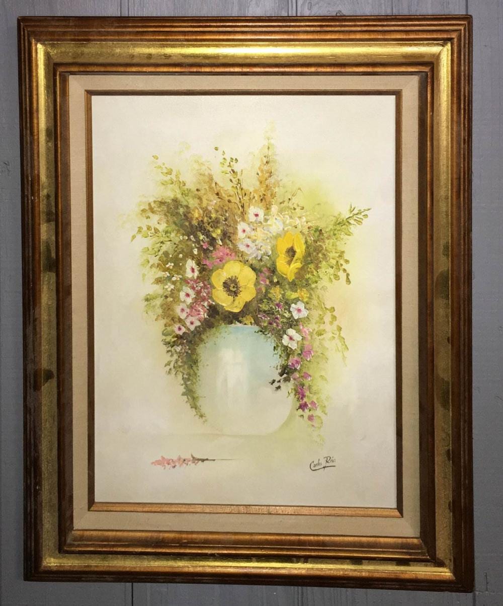 Carlos Rios comparable auction result: carlos rios oil on canvas still life of flowers
