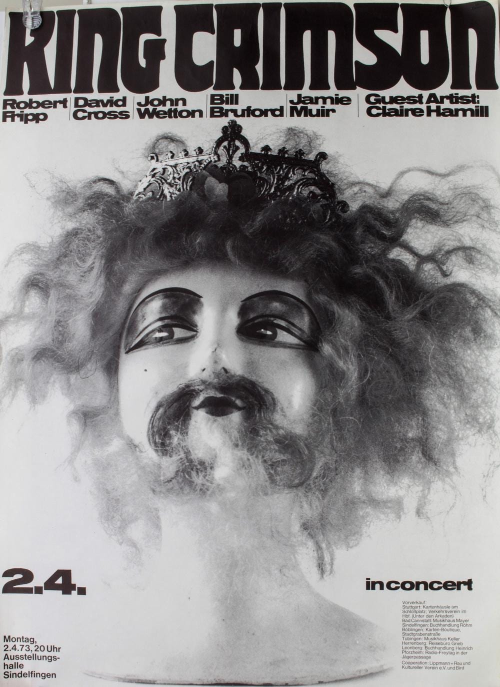 Günther Kieser comparable auction result: g nther kieser 1930 konzertplakat king crimson a concert poster king crimson sindelfingen 1973