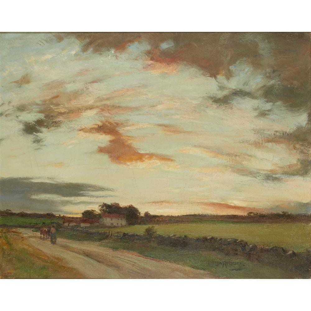 James Riddel comparable auction result: james riddel scottish 1857 1928 after the rain near colinton
