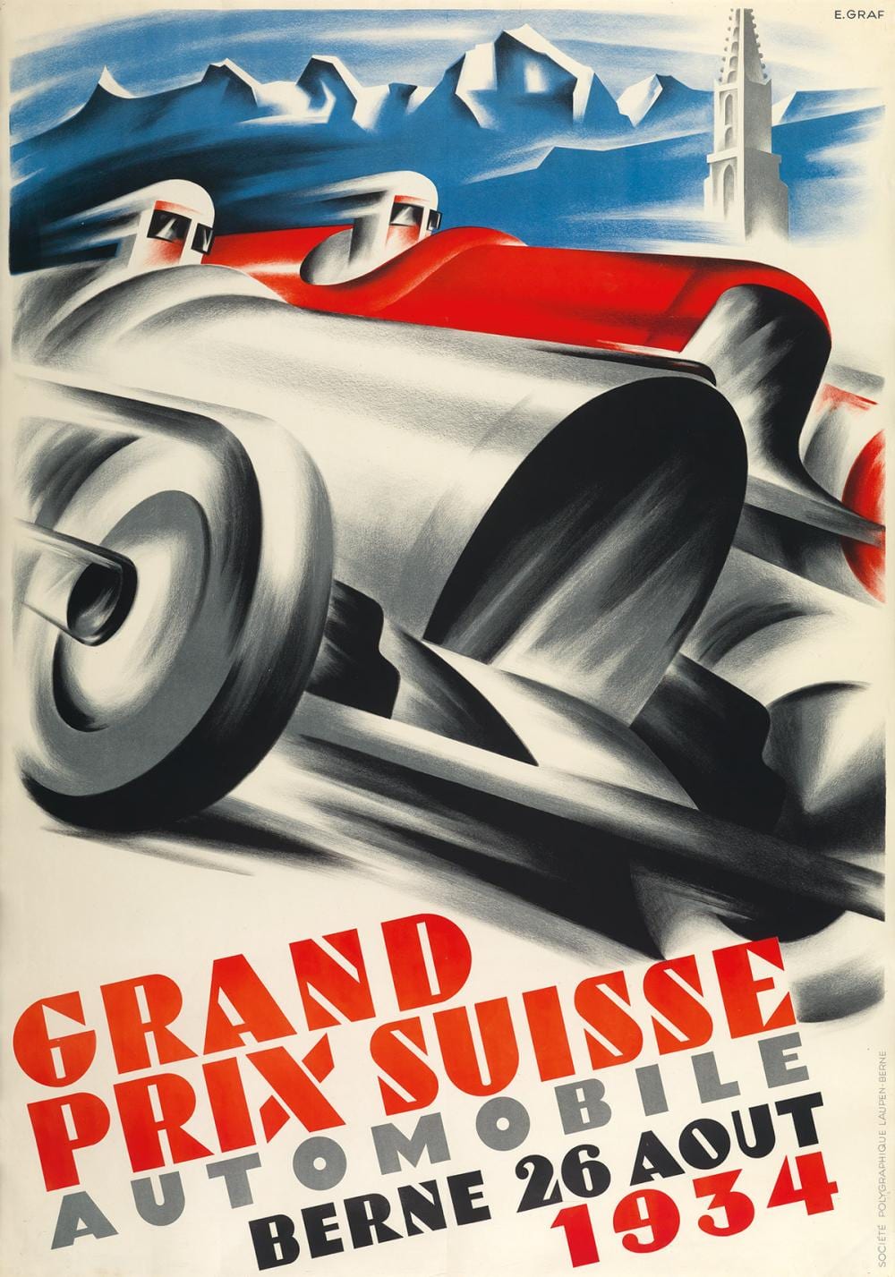 Ernst Graf comparable auction result: kaspar ernst graf 1909 1988 grand prix suisse automobile 1934 50x35 inches 127x89 cm soci t polygraphique laupen bern