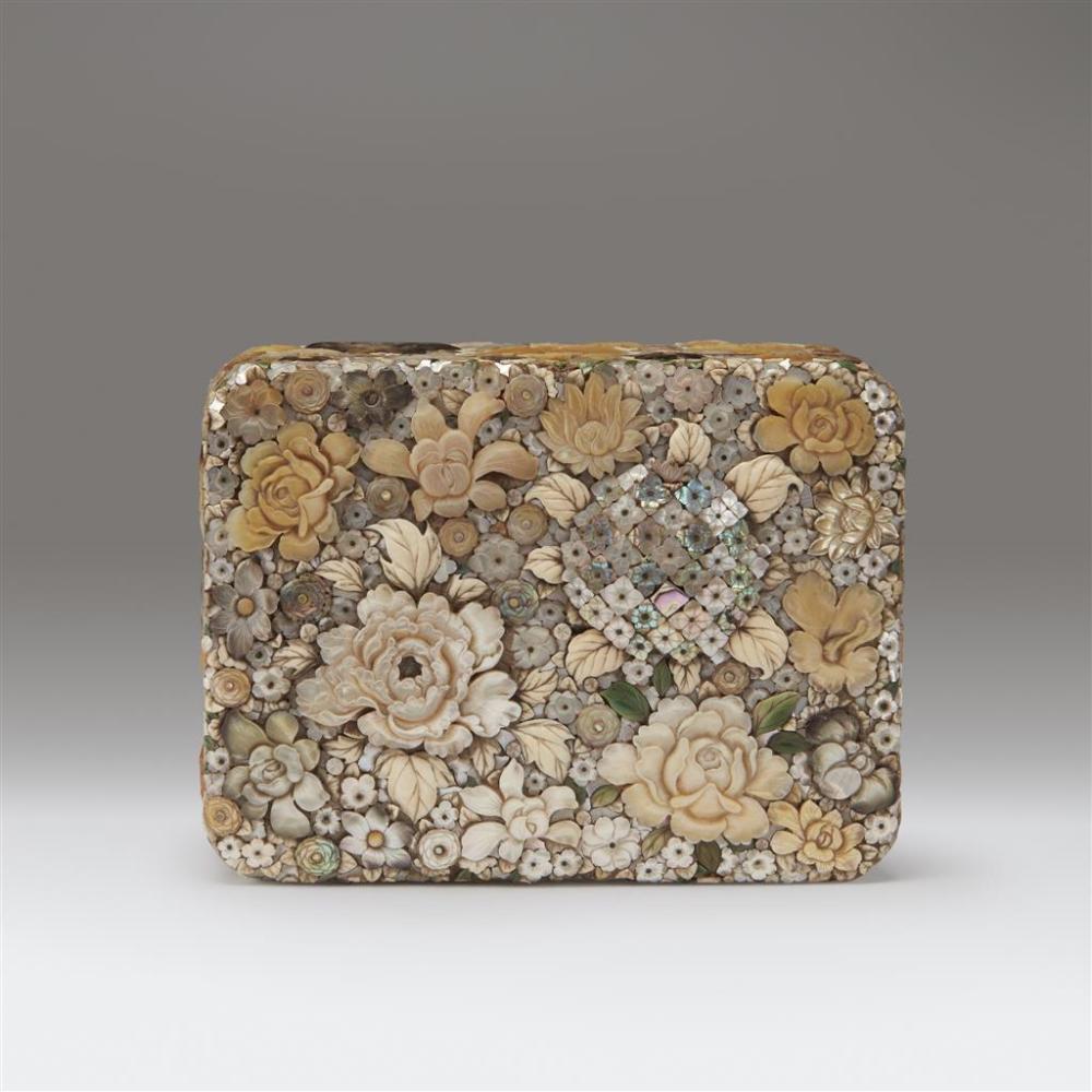 Auction comp thumbnail for A Japanese mother of pearl-inlaid lacquer box and cover, Meiji period, late 19th century (Freeman's | Hindman, Lot 177)